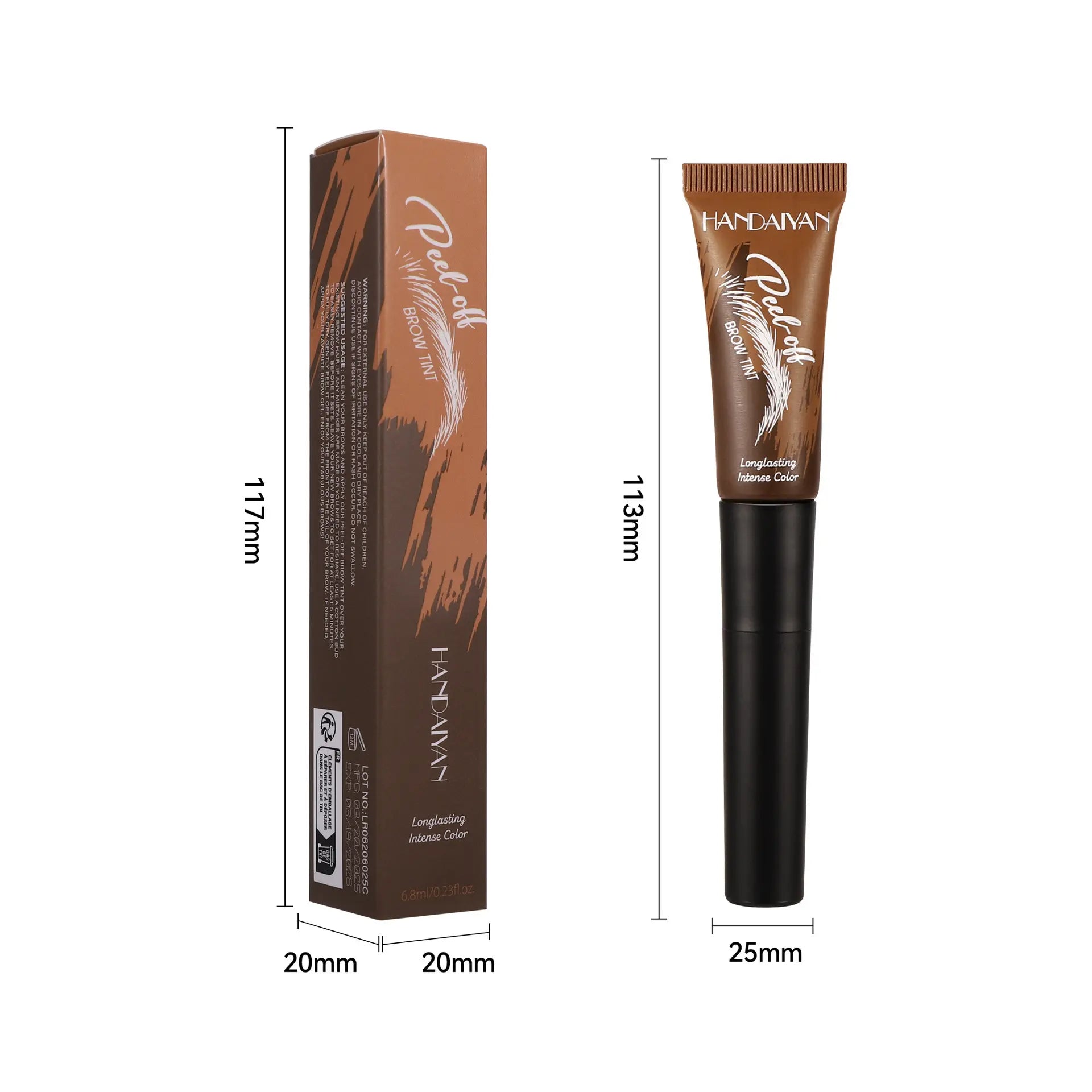 5-Color Tear-Off Brow Tint – Waterproof, Non-Fading, Long-Lasting Pigment for Precise Brow Definition & Effortless Wild Brow Looks - Easy-To-Use Makeup Tool for Women, Cosmetics, Eyebrow Products