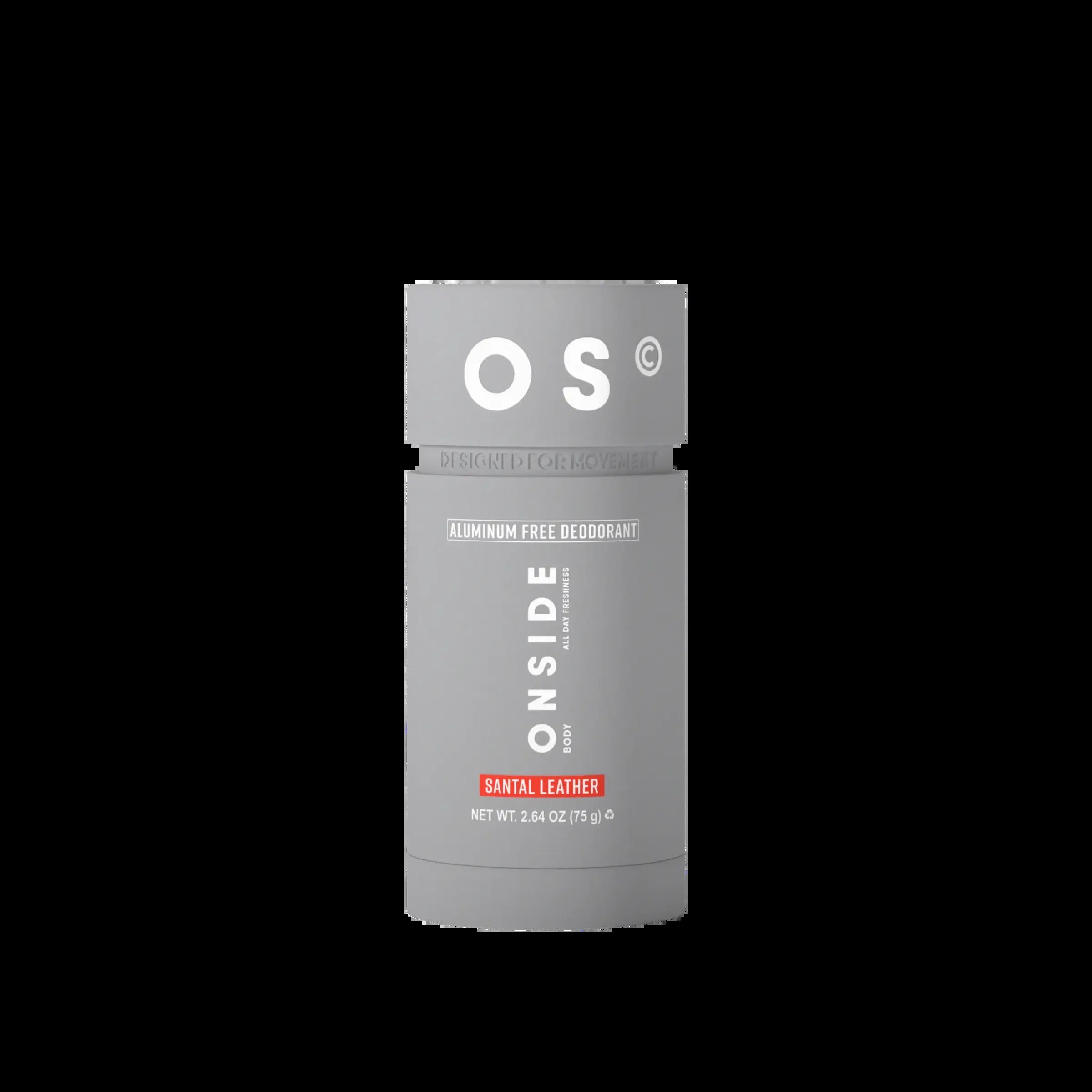 ONSIDE High Performance Deodorant | Aluminum Free | 48-Hour Odor Protection | Dermatologist Tested | Gentle on Skin, Built for Active Lifestyles | Santal Leather & Eucalyptus Mint | Performance Care