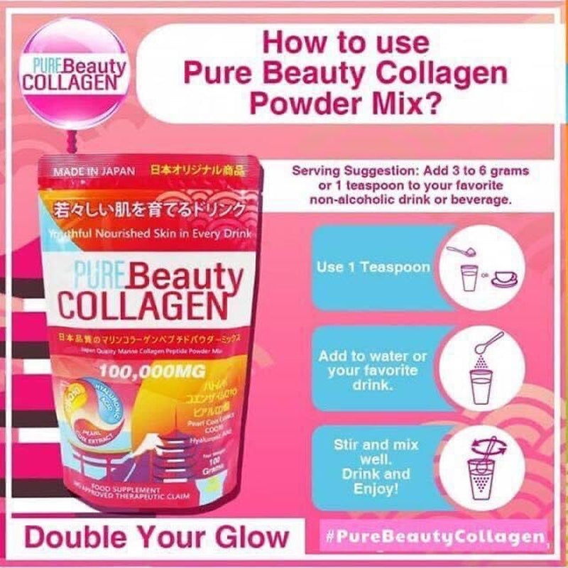 Pure Beauty Collagen 2-Pack Powder Mix - Manufactured in Japan