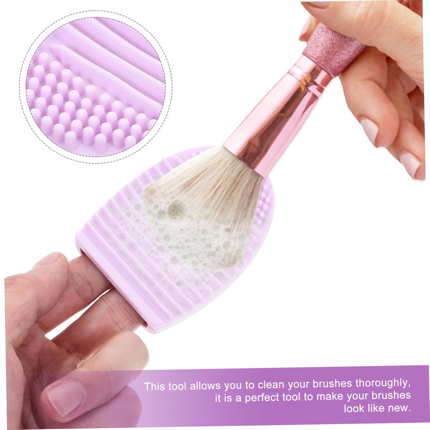 6Pcs Silicone Beauty Brush Flexible Makeup Brush Cleaner Pad for Efficient Beauty Tool Cleaning Mixed Colors Suitable for Home and Salon Use