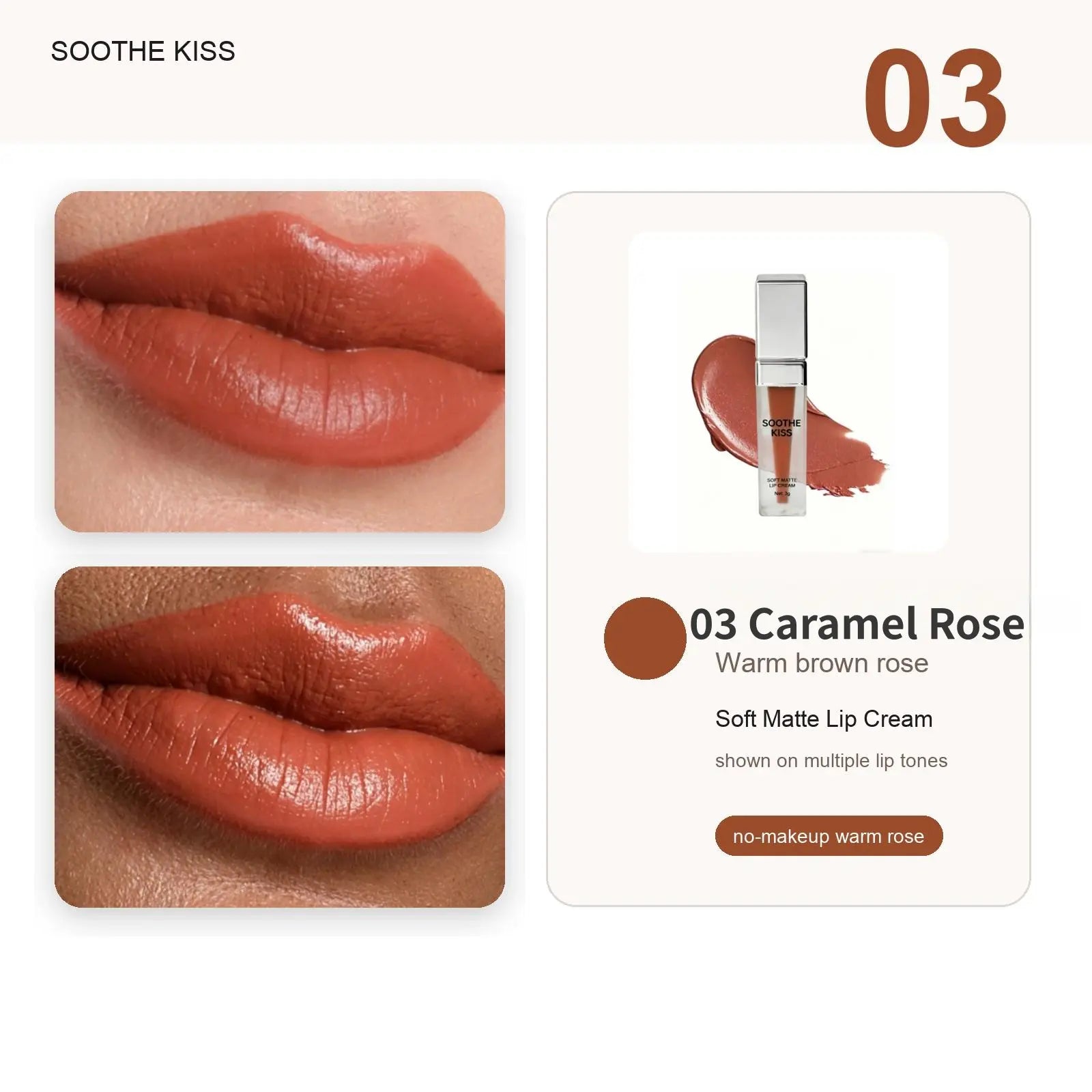 Soothe Kiss Soft Matte Lip Cream, Long-Lasting 2-In-1 Lip & Cheek Blush, Weightless Velvet Liquid Cosmetic for Adults and All Skin Types Summervibes