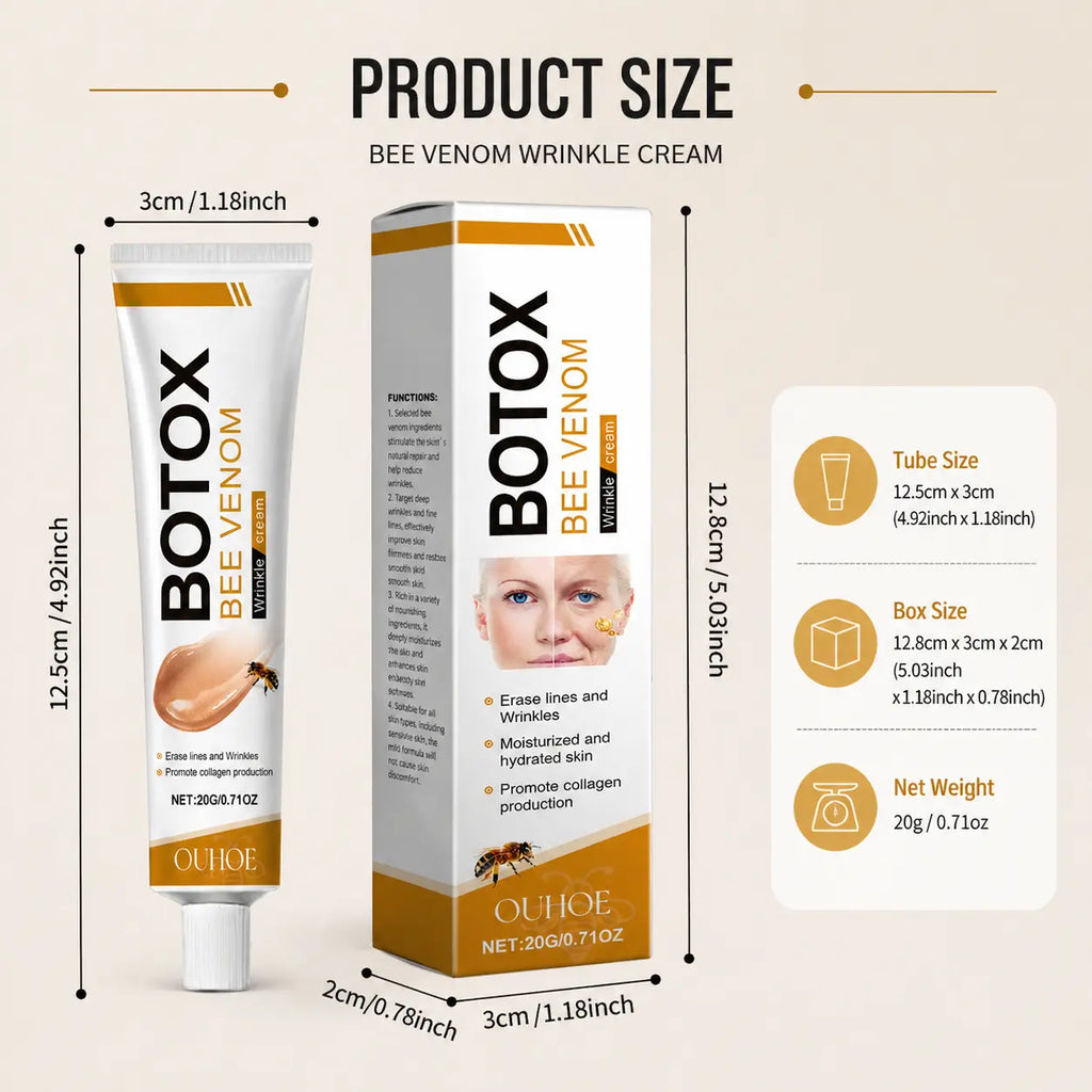 Bee Venom Moisturizing Balm 0.71 Oz Hydrating Skin Firming Texture Refining for All Skin Types Gentle Smooth Facial Hydrate Moisture Moisturizer Firm anti Aging Deep Nourishing Skin Repair Daily