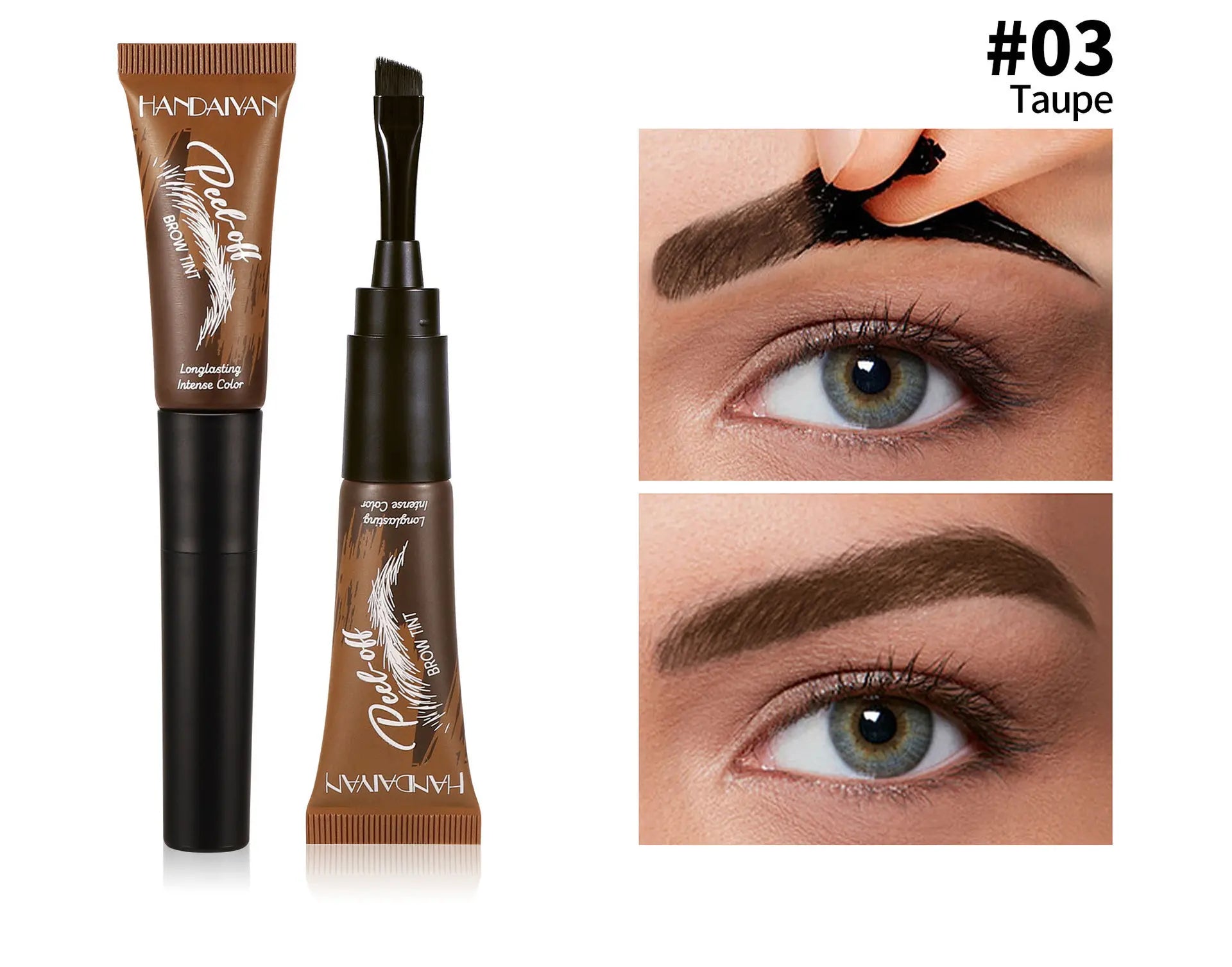 5-Color Tear-Off Brow Tint – Waterproof, Non-Fading, Long-Lasting Pigment for Precise Brow Definition & Effortless Wild Brow Looks - Easy-To-Use Makeup Tool for Women, Cosmetics, Eyebrow Products