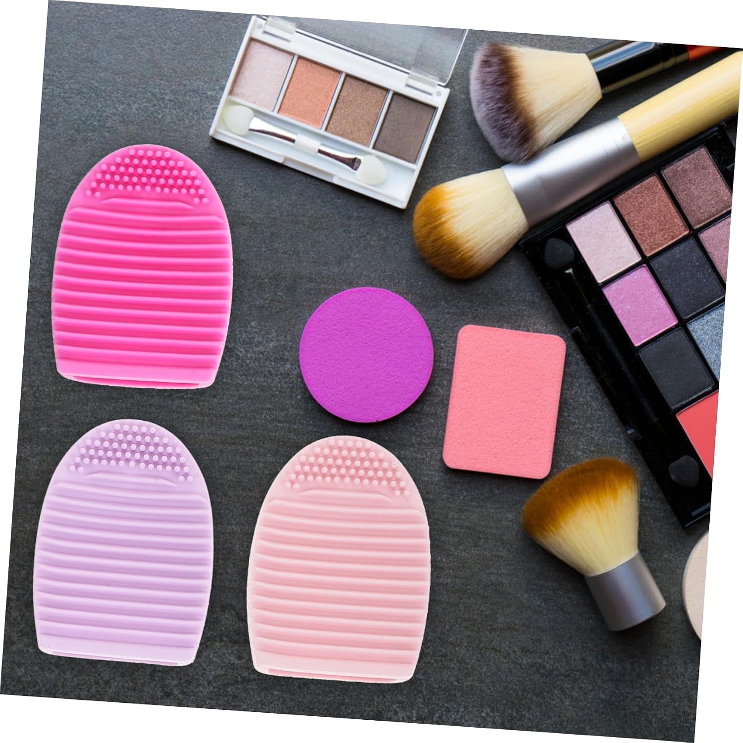 6Pcs Silicone Beauty Brush Flexible Makeup Brush Cleaner Pad for Efficient Beauty Tool Cleaning Mixed Colors Suitable for Home and Salon Use