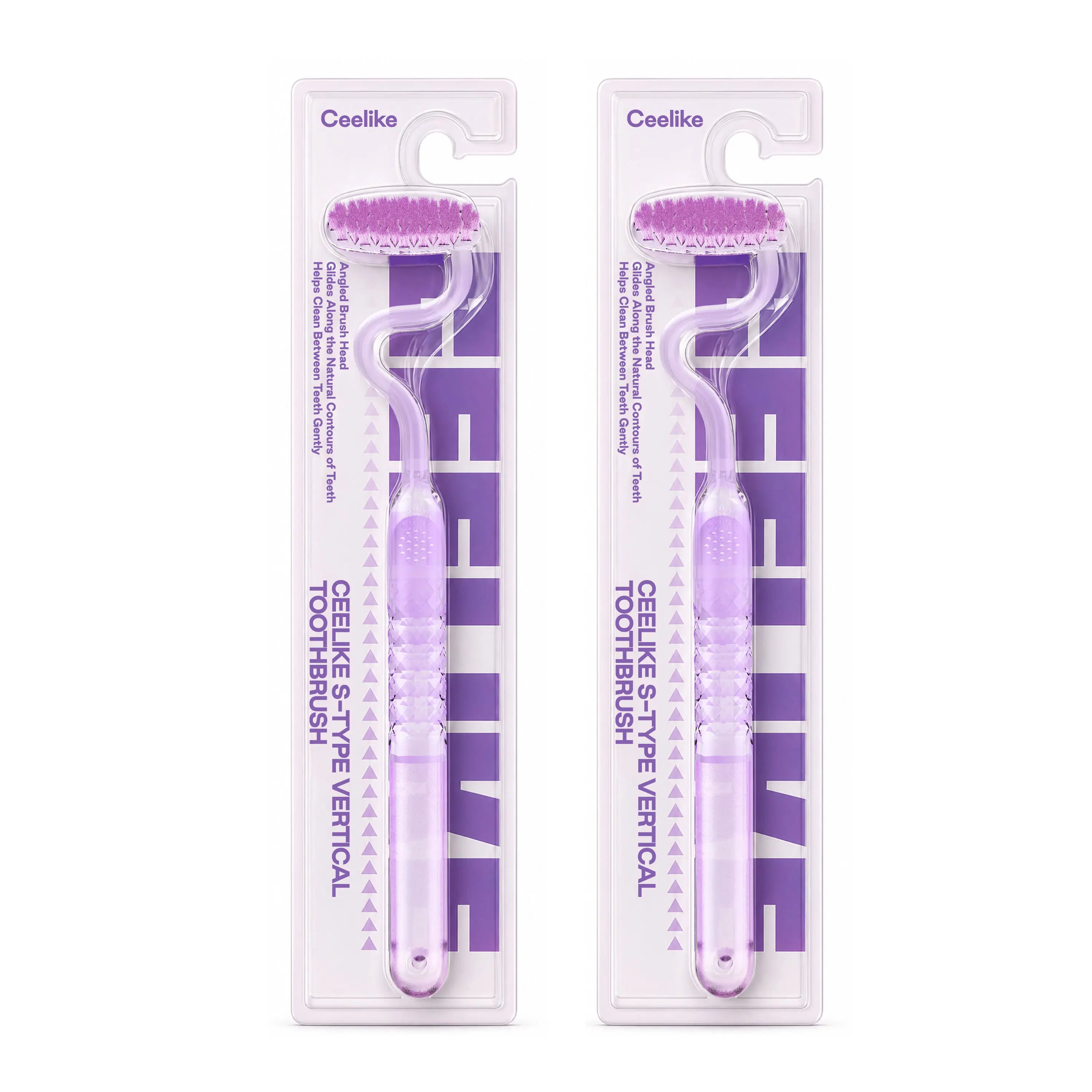 CEELIKE S-Shaped Toothbrush - Ergonomic Curved Handle, Soft Bristles for Deep Oral Cleaning, Comfortable Daily Oral Care, Non-Medical