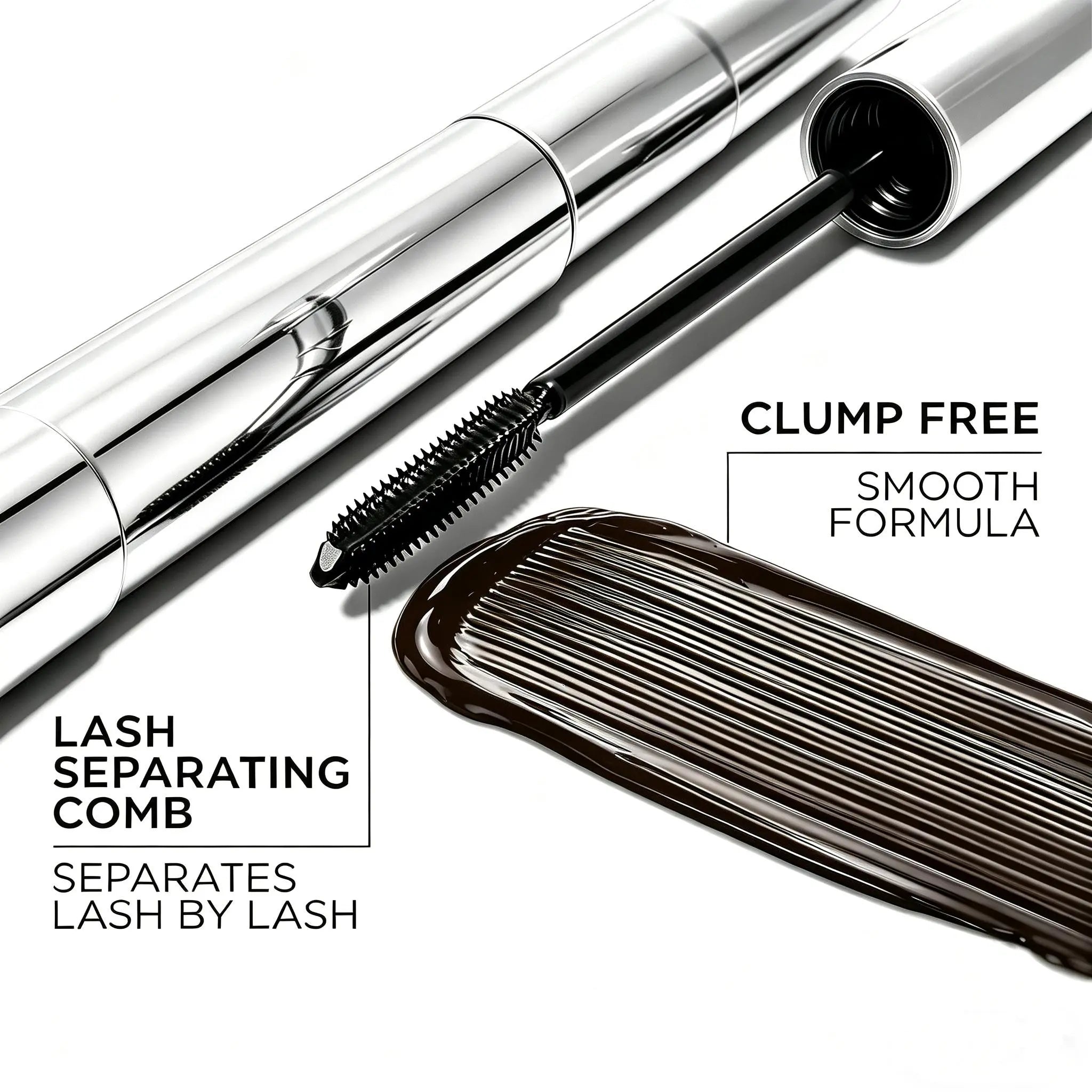 Metal Wand Tubing Mascara Long-Wearing Tubing Formula for Stunning Length & with Built-In Brush, Curled & Natural-Looking Lashes Ideal for Polished, Longlasting Special Occasion Makeup,Drugstore,Perfect Gift for Mom,Pumping Mascara