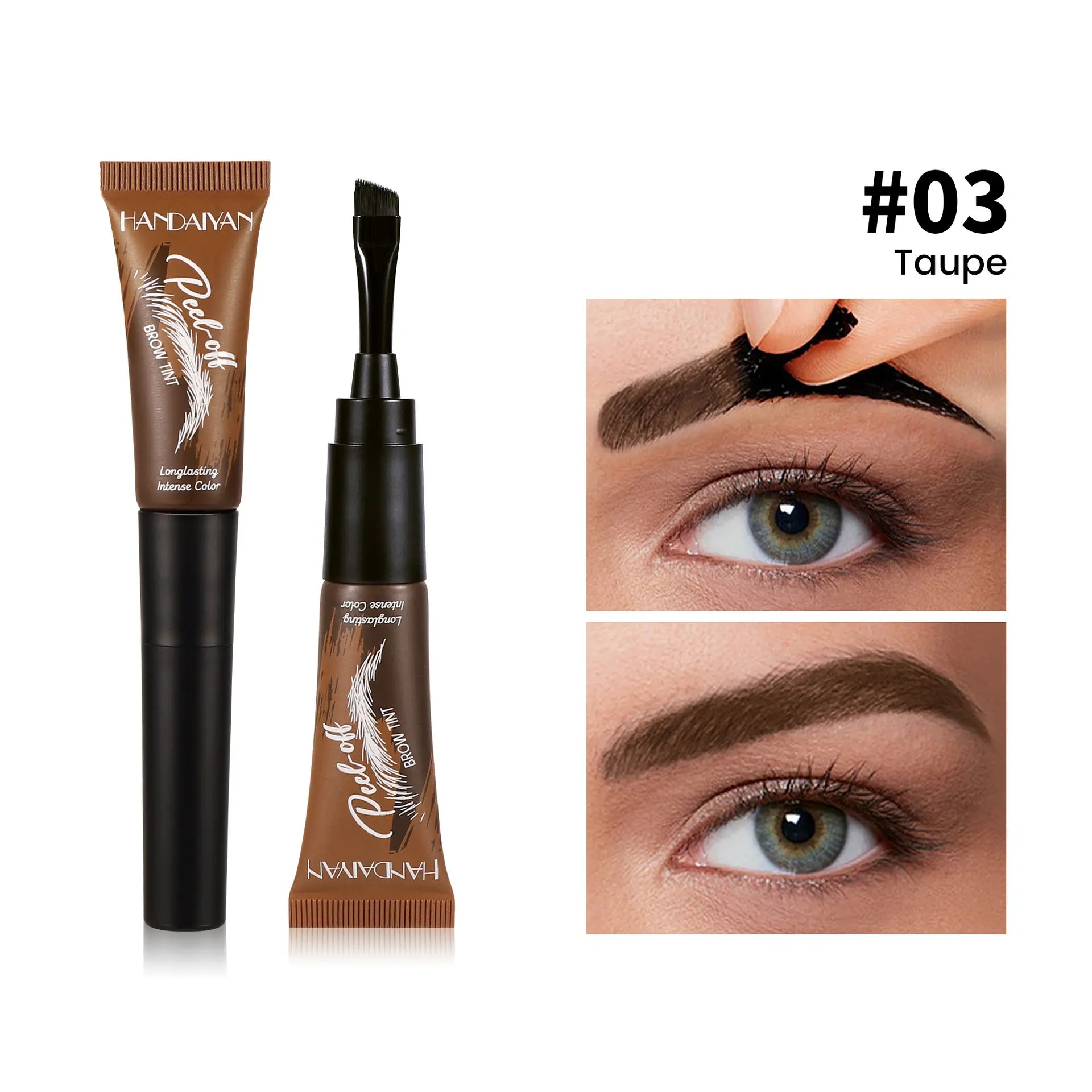 5-Color Tear-Off Brow Tint – Waterproof, Non-Fading, Long-Lasting Pigment for Precise Brow Definition & Effortless Wild Brow Looks - Easy-To-Use Makeup Tool for Women, Cosmetics, Eyebrow Products