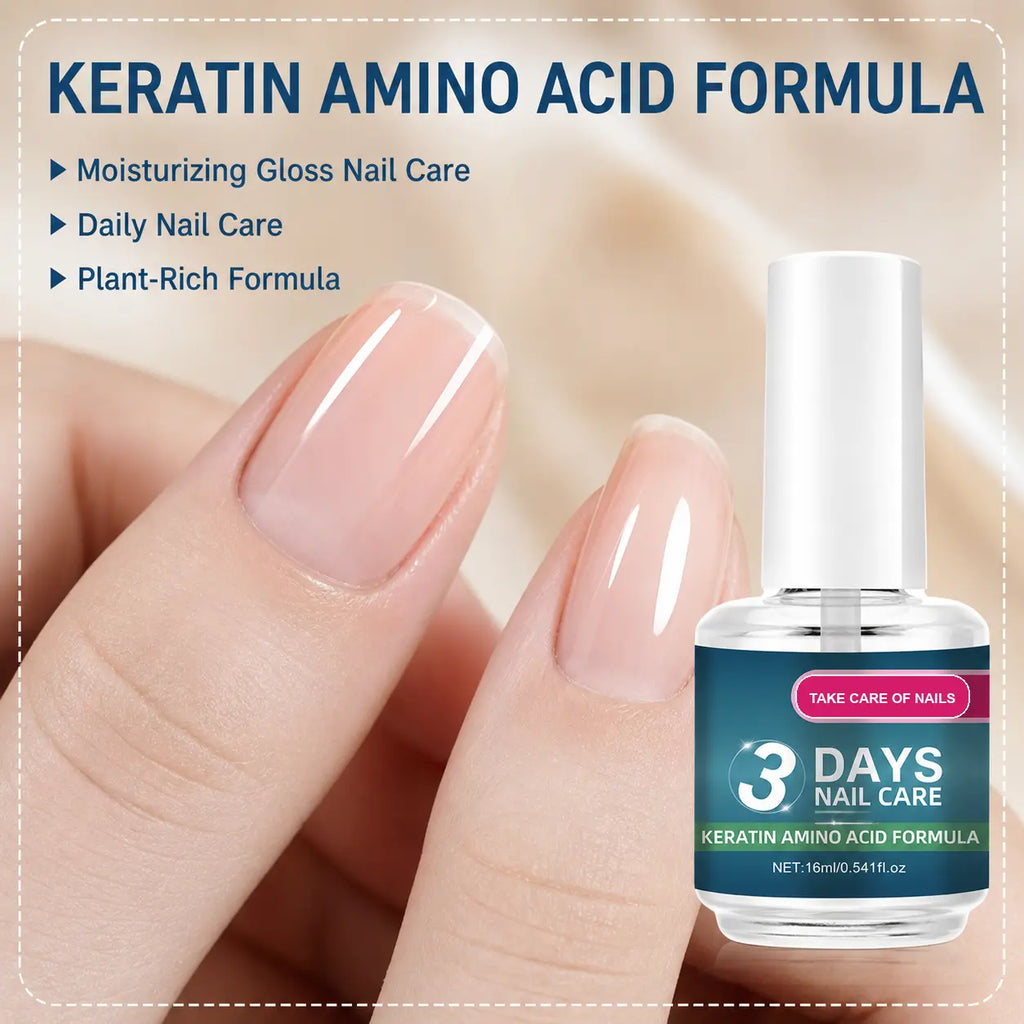 MREGB Keratin & Amino Acid Nail Strengthener, Clear Cuticle Oil Treatment for Nail Growth. Deep Moisturizing Hardener with Aloe & Macadamia for Weak, Brittle Nails & Dry Hands. Professional Nail Care (16Ml*3). Summervibes Daily Therapy