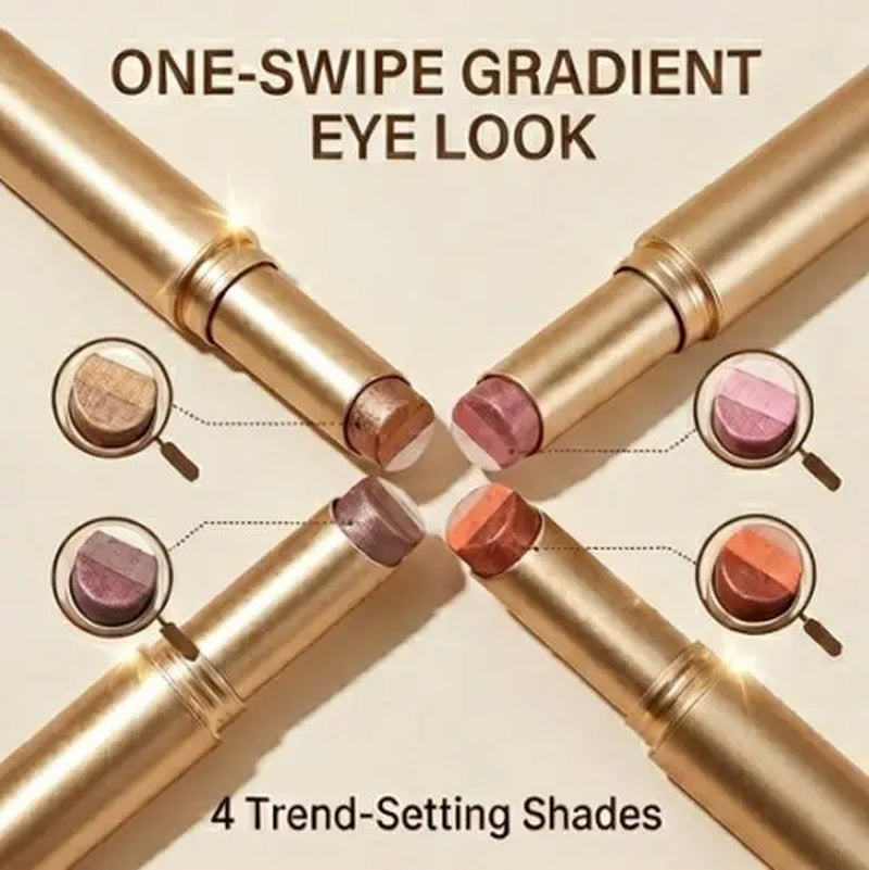 Hotmission--Buy 1 Get 3 Free --3 Color Eyeshadow Stick，New Long Lasting & Waterproof Creamy Eye Shadow，Portable Glitter Shadow for Women，Smudge-Proof Long Lasting，Shimmer Shadow for Day and Night (Fine Shimmer Brownish Orange)