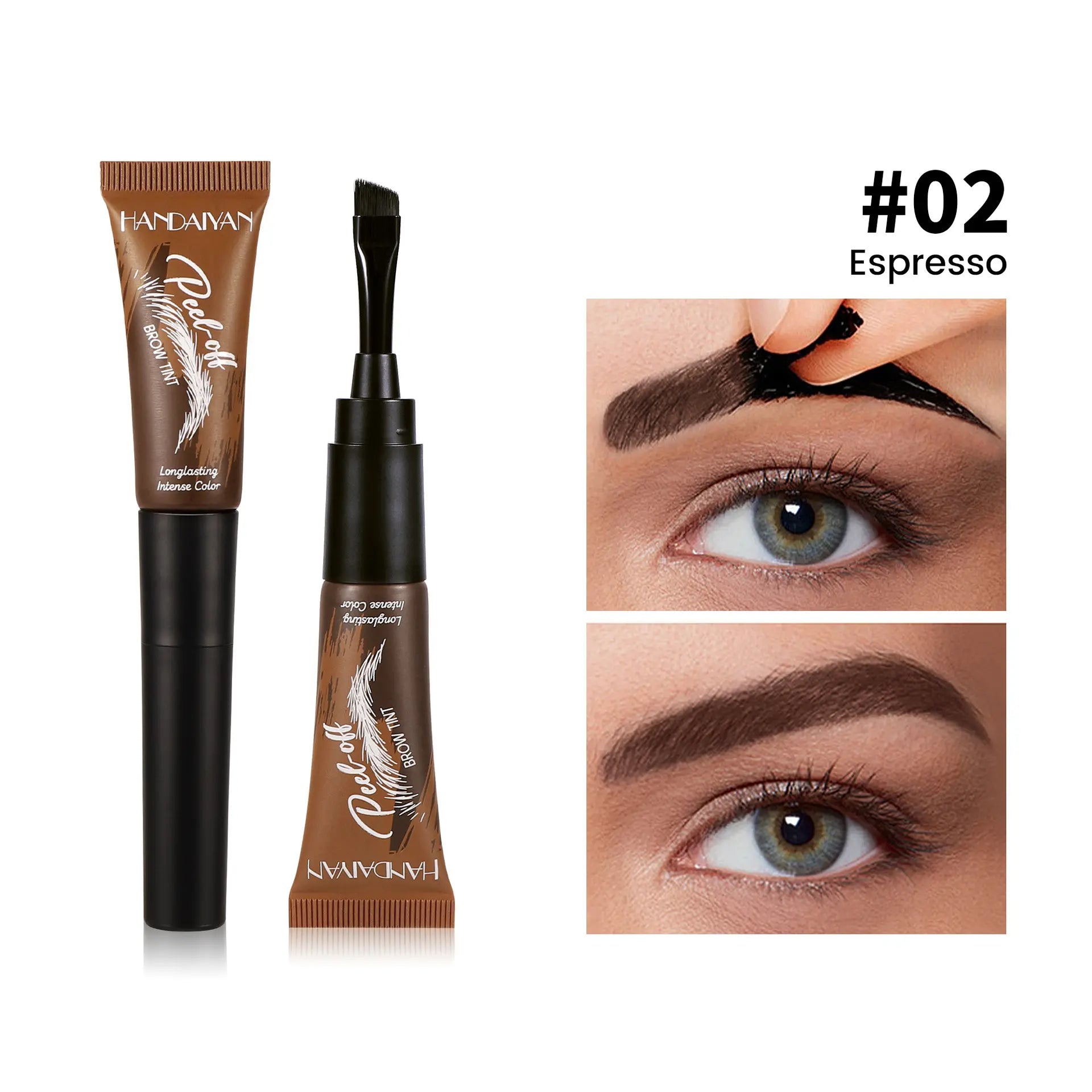 5-Color Tear-Off Brow Tint – Waterproof, Non-Fading, Long-Lasting Pigment for Precise Brow Definition & Effortless Wild Brow Looks - Easy-To-Use Makeup Tool for Women, Cosmetics, Eyebrow Products