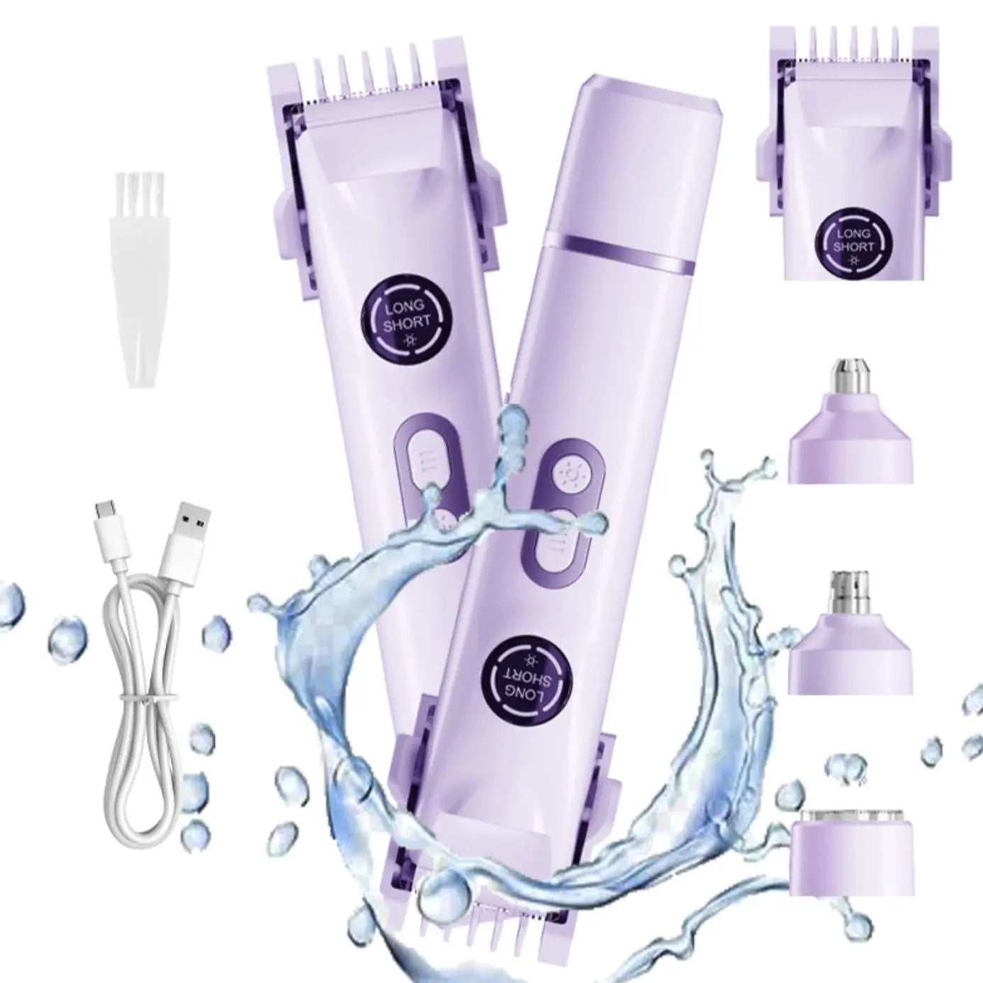 Gamstory Bikini Trimmer for Women, Electric Shaver and Razor Rechargeable 2-In-1 Body and Facial Epilator, Dual Heads for Painless Trimming of Pubic Hair, Face, Underarms and Legs, IPX7 Waterproof. Christmas Gift New Year Gift Shaving Grooming