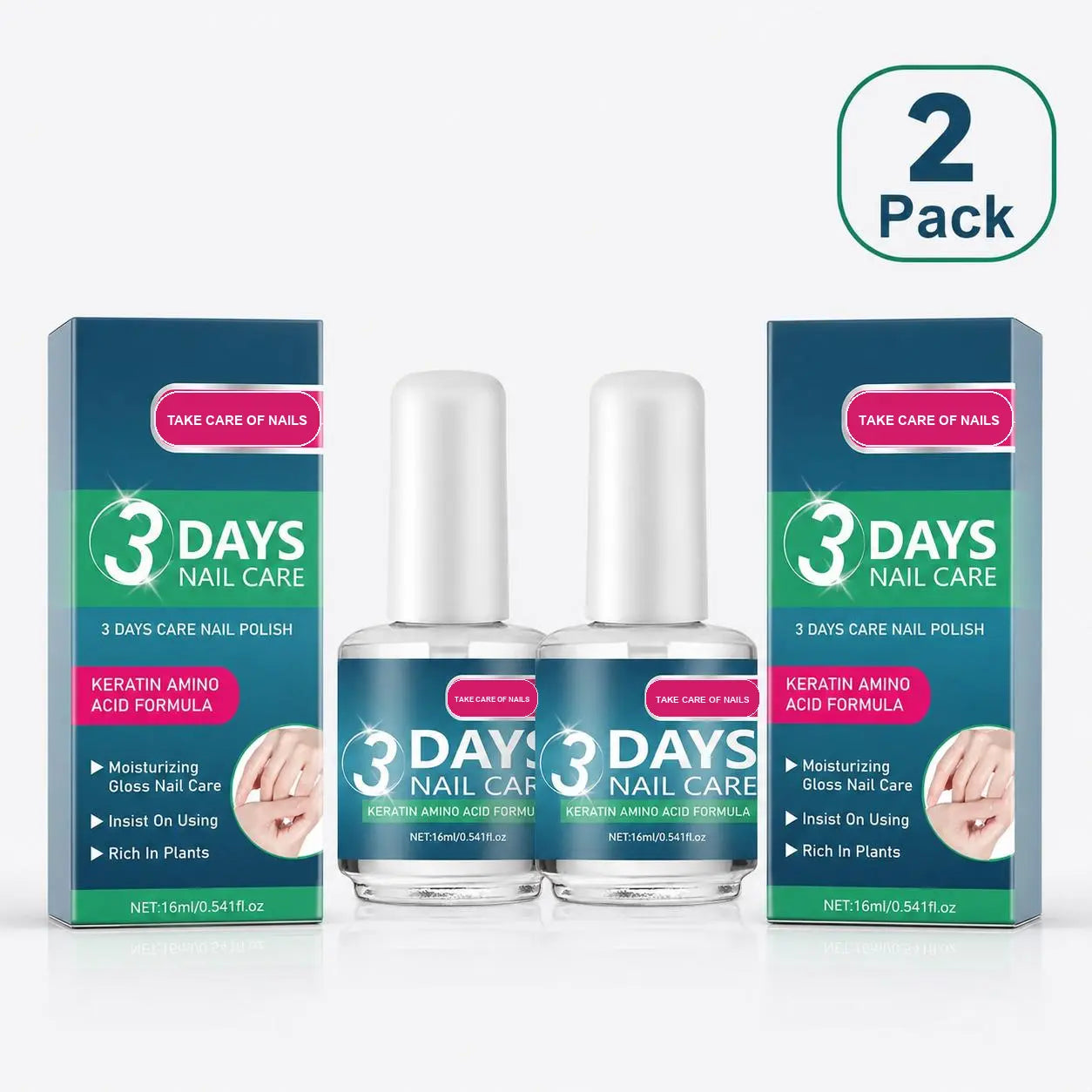 MREGB Keratin & Amino Acid Nail Strengthener, Clear Cuticle Oil Treatment for Nail Growth. Deep Moisturizing Hardener with Aloe & Macadamia for Weak, Brittle Nails & Dry Hands. Professional Nail Care (16Ml*3). Summervibes Daily Therapy