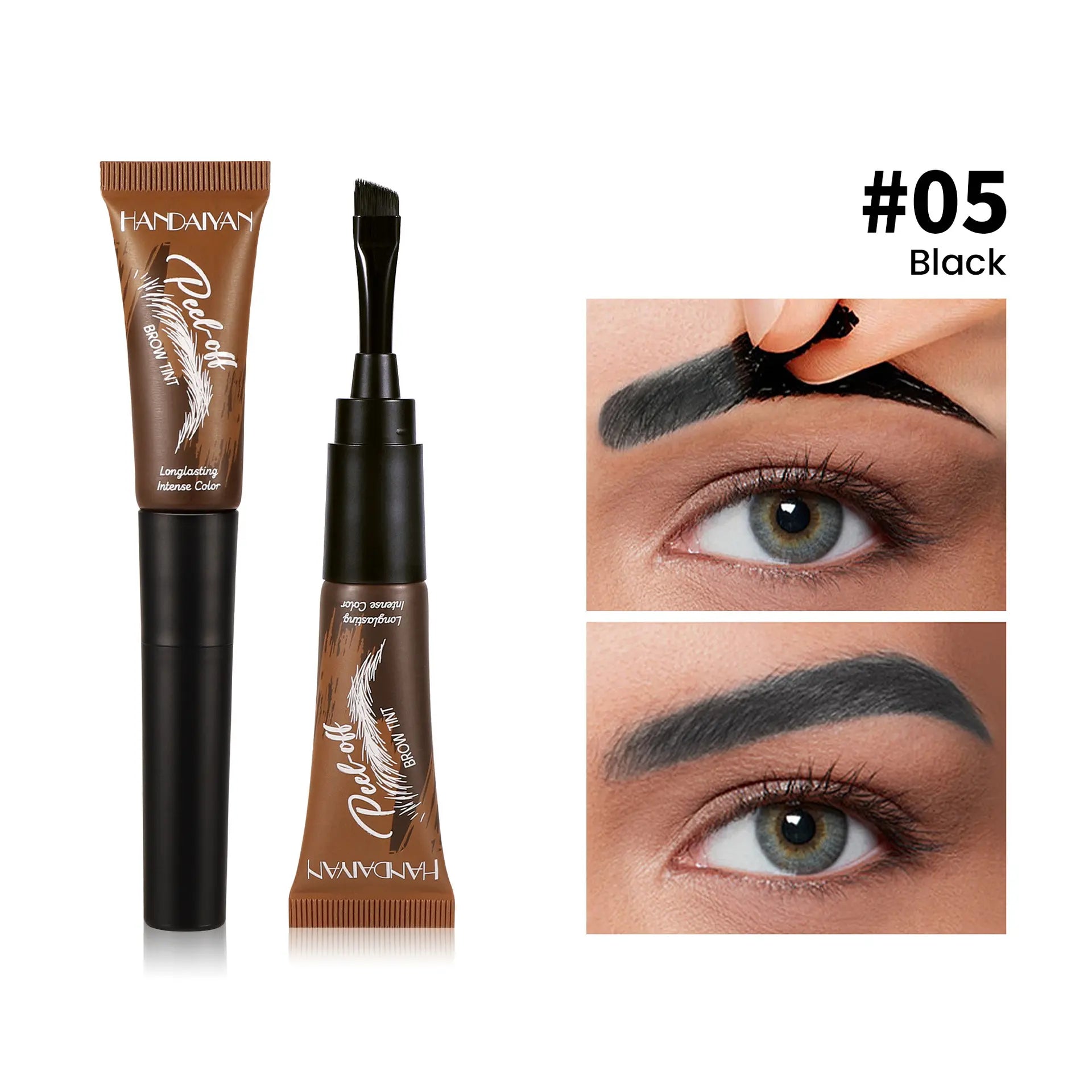 5-Color Tear-Off Brow Tint – Waterproof, Non-Fading, Long-Lasting Pigment for Precise Brow Definition & Effortless Wild Brow Looks - Easy-To-Use Makeup Tool for Women, Cosmetics, Eyebrow Products
