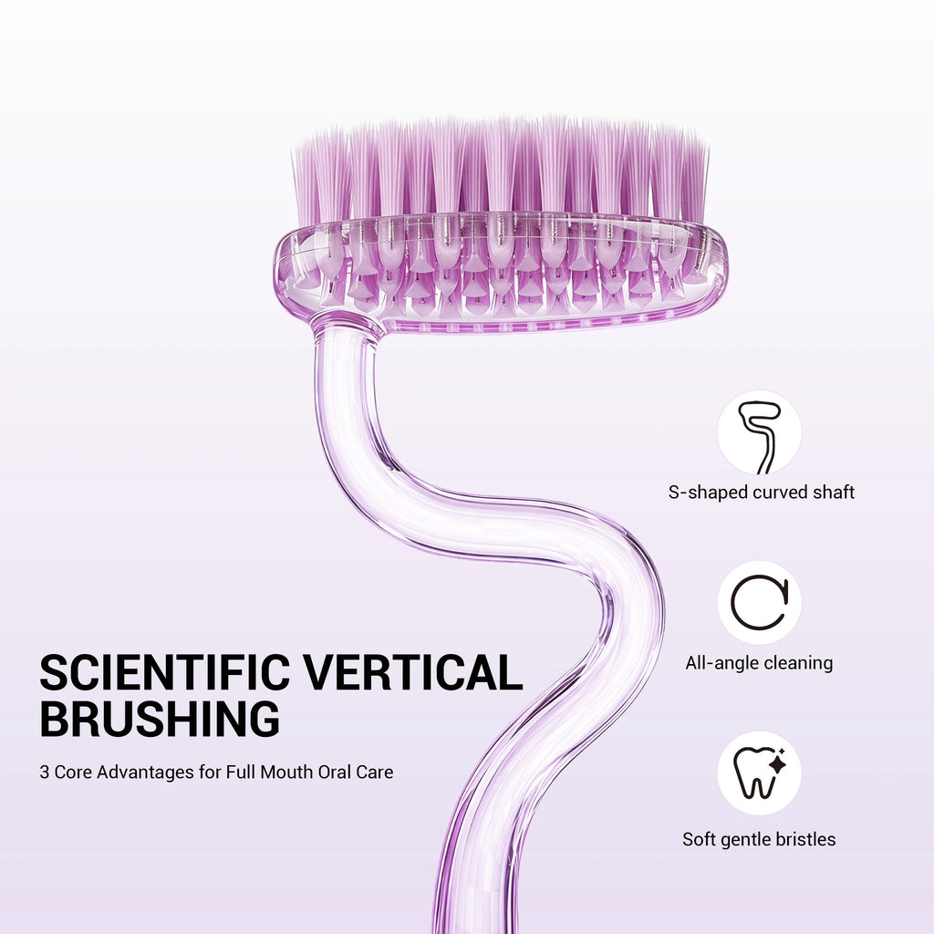 CEELIKE S-Shaped Toothbrush - Ergonomic Curved Handle, Soft Bristles for Deep Oral Cleaning, Comfortable Daily Oral Care, Non-Medical